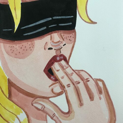 Illustration Aquarelle format A4 sur le theme BDSM