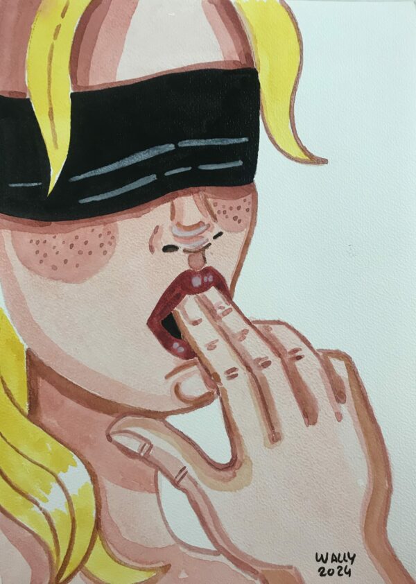 Illustration Aquarelle format A4 sur le theme BDSM