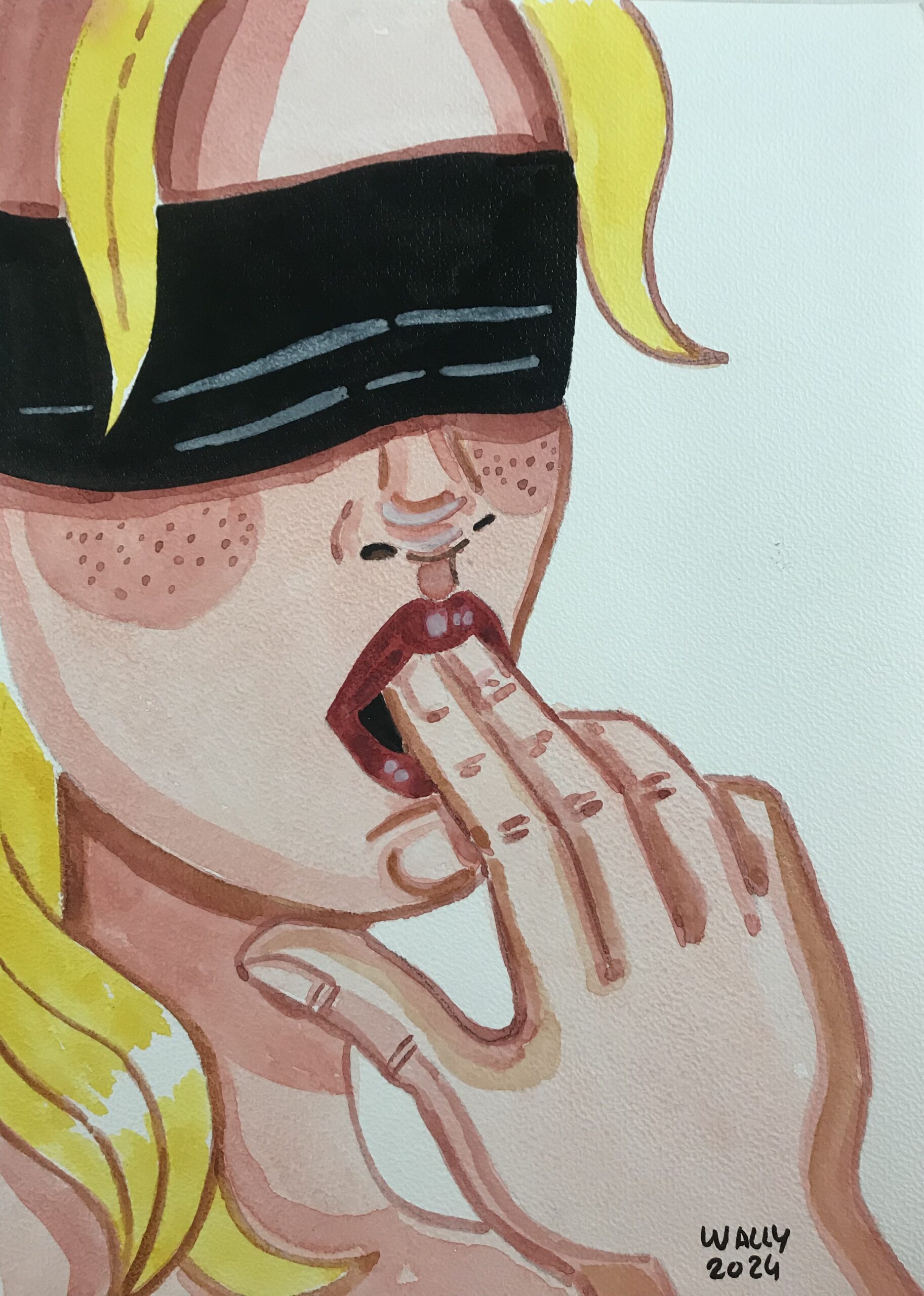 Illustration Aquarelle format A4 sur le theme BDSM