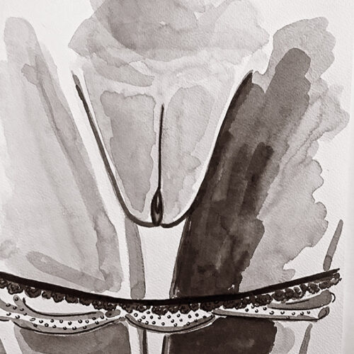 Illustration aquarelle format A4 sur le thème FEMME