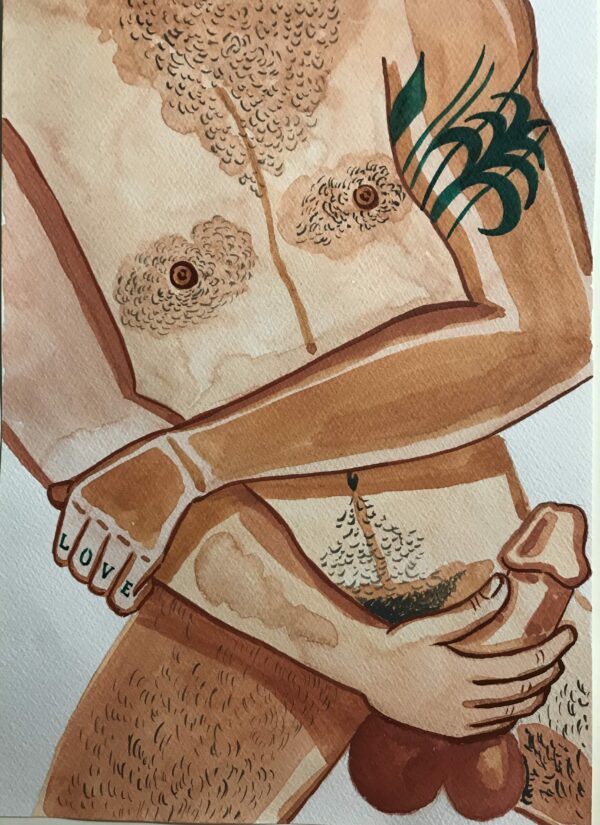 Illustration aquarelle format A4 sur le theme HOMME