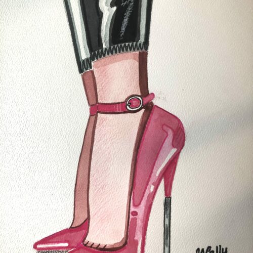 Illustration aquarelle format A4 sur le theme PIEDS