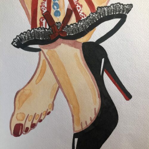 Illustration aquarelle format A4 sur le theme PIEDS
