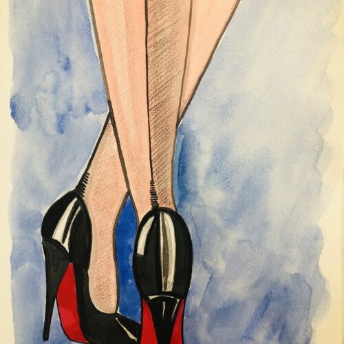 Illustration aquarelle format A4 sur le theme PIEDS