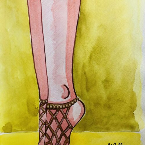 IMG_6393 Illustration aquarelle format A4 sur le theme PIEDS