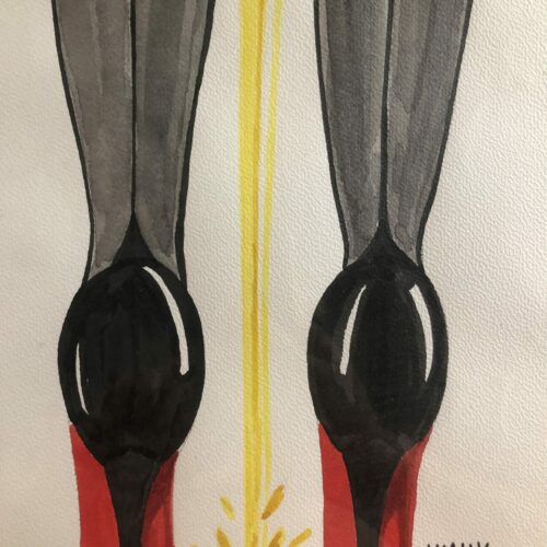 Illustration aquarelle format A4 sur le theme PIEDS