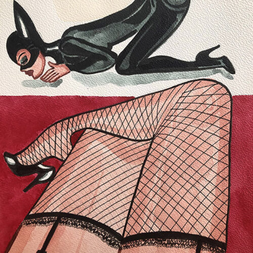 IMG_6442 Illustration Aquarelle format A4 sur le theme BDSM