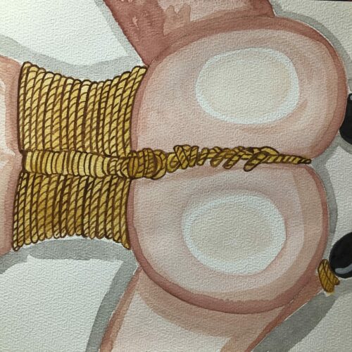 IMG_6479 Illustration aquarelle format A4 sur le theme SHIBARI