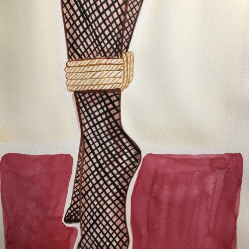 IMG_6481 Illustration aquarelle format A4 sur le theme SHIBARI