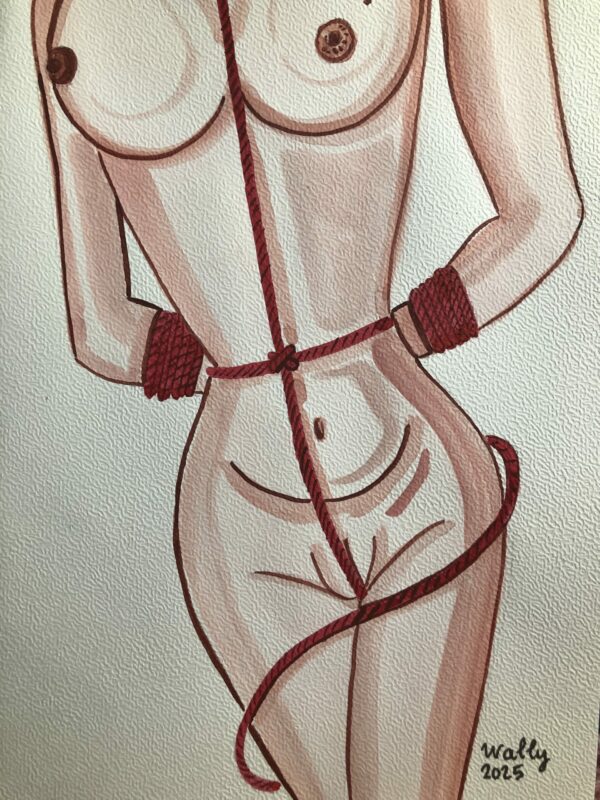 Illustration aquarelle format A4 sur le theme SHIBARI
