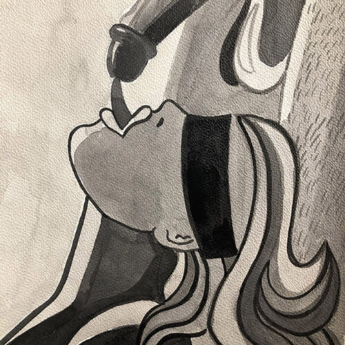 IMG_6564 Illustration encre de chine format A4 sur le theme COUPLE