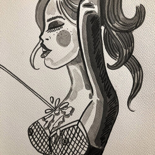 IMG_6565 Illustration aquarelle format A4 sur le thème FEMME