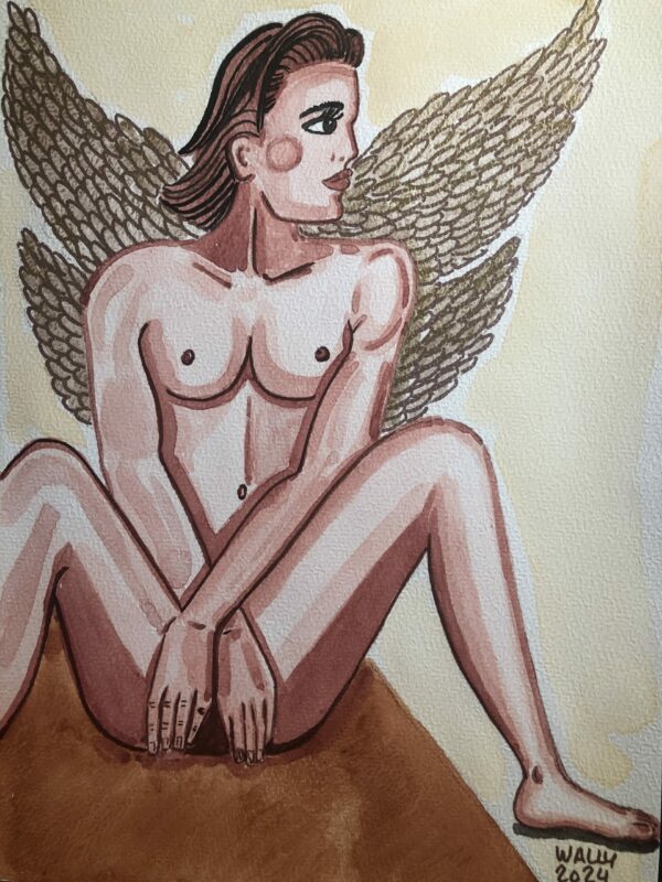 Illustration aquarelle format A4 sur le theme HOMME