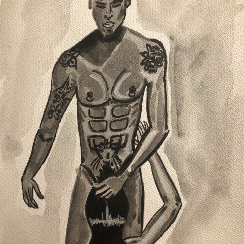 Illustration aquarelle format A4 sur le theme HOMME