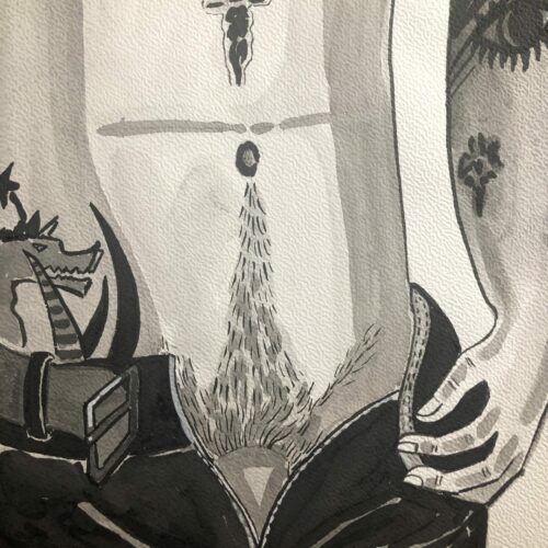 Illustration aquarelle format A4 sur le theme HOMME