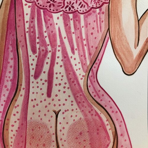 Illustration aquarelle format A4 sur le thème FEMME