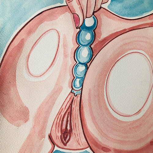 Illustration aquarelle format A4 sur le thème FEMME